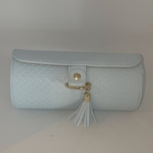 Soft Blue jewelry travel organizer cylinder Travel Clutch - Picture 1 of 7